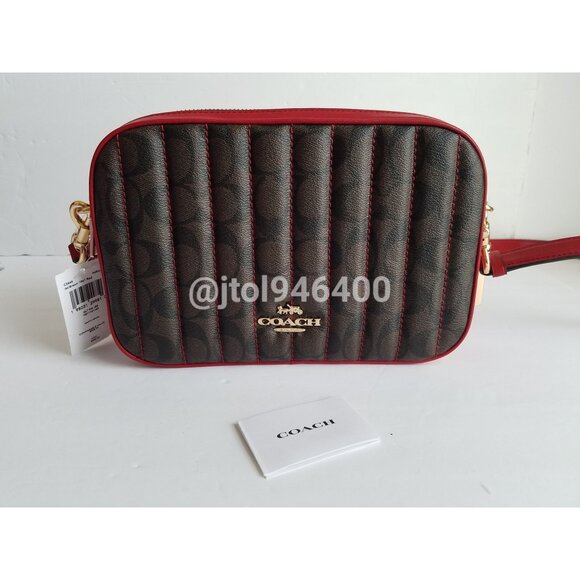Coach Jes Crossbody Bag In Signature Canvas With Quilting Style C5646 - Picture 1 of 12